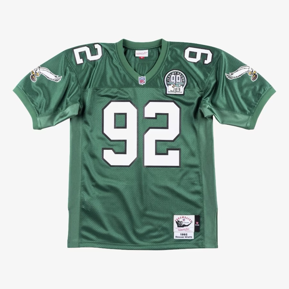 Men's Reggie White Kelly Green Philadelphia Eagles 1992 Authentic Jersey